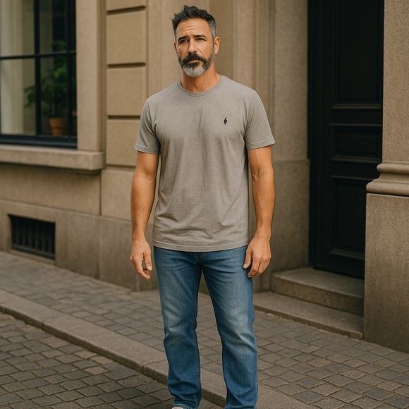 Ralph Lauren Classic Gray Tee - Picture 1 of 12